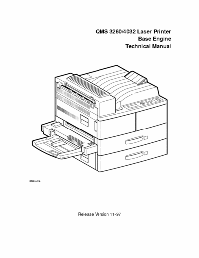 Konica Minolta QMS 3260-4032 QMS 3260/4032 Laser Printer
Base Engine
Technical Manual ,  Service Manual and Parts Manual